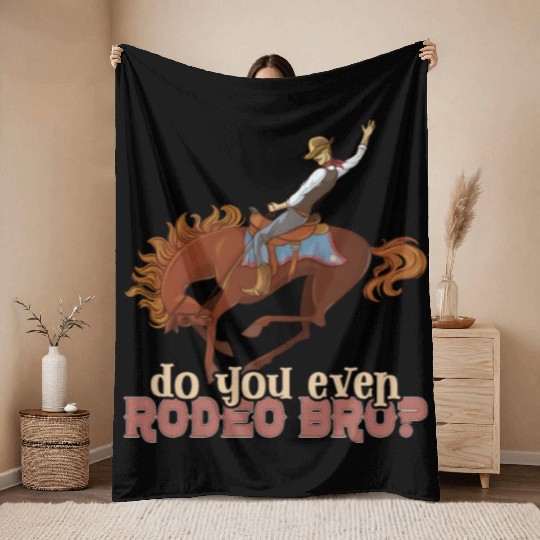 Cowboy Barn Bull Rider Rodeo Country Western Gift Throw Blankets