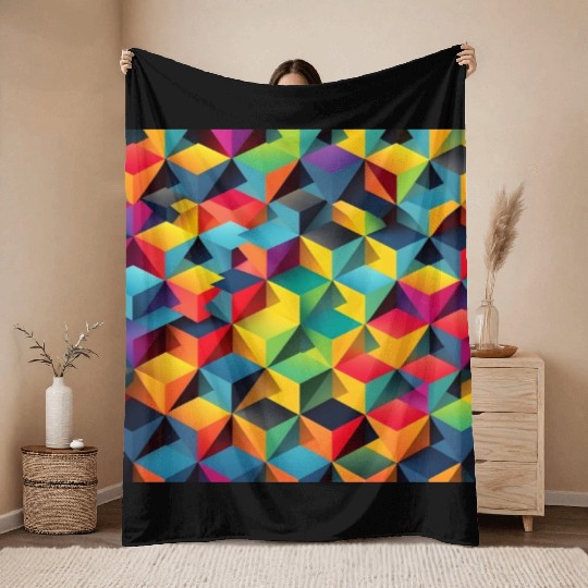 geometric psychedelic wallpaper Throw Blankets