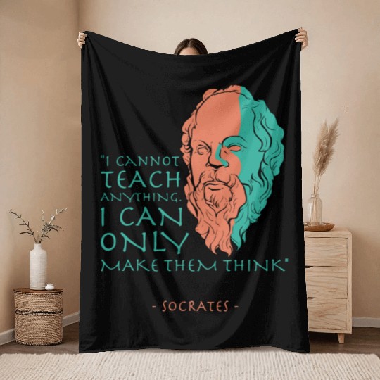 Socrates Stoic Philosophy Quote Throw Blankets