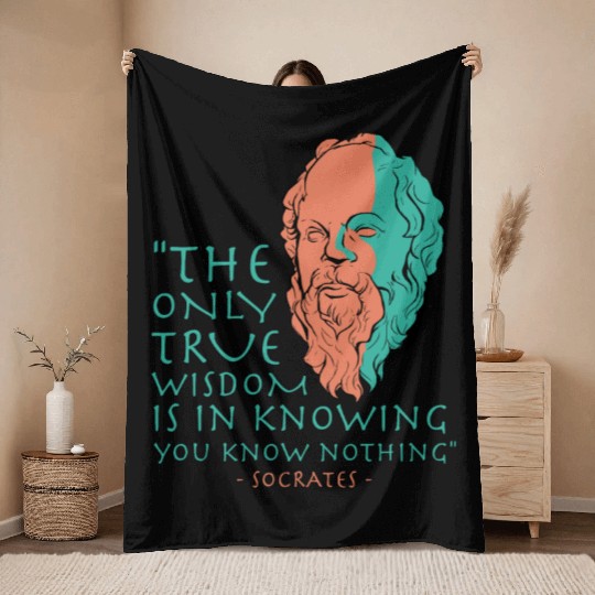 Socrates Stoic Philosophy Quote Throw Blankets