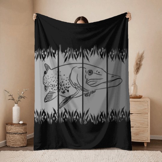 fish - fishing - fishermen Throw Blankets