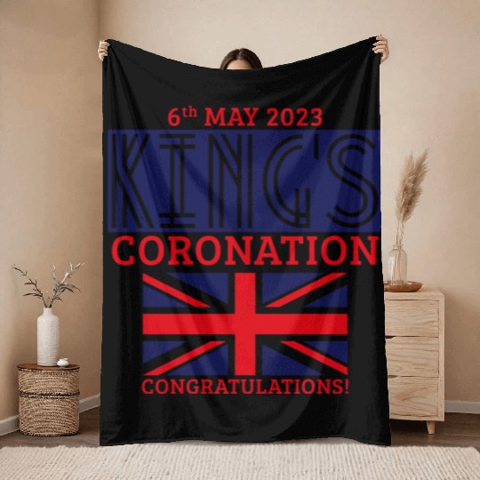 King’s Coronation, 6th May 2023 Congratulations, N Throw Blankets