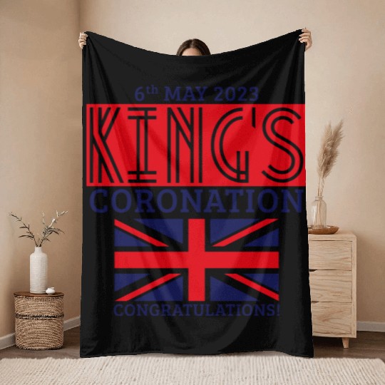 King’s Coronation, 6th May 2023 Congratulations, R Throw Blankets