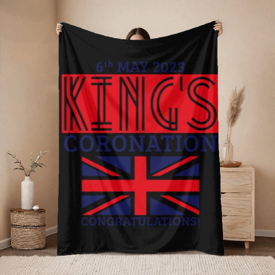King’s Coronation, 6th May 2023 Congratulations, R Throw Blankets