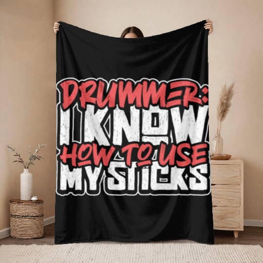 Drummer Drums Music Drum Set Drumming Throw Blankets