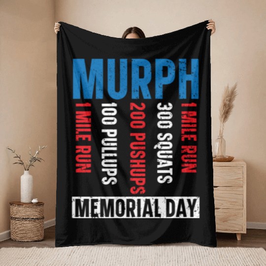 Patriotic Veteran USA Flag American Memorial Day Throw Blankets