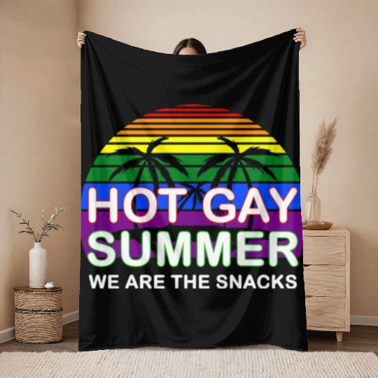 Hot Gay Summer We Are The Snacks LGBT Apparel Throw Blankets