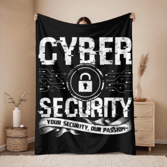 Cyber Security Cyber Hacker Analyst Programmer Throw Blankets