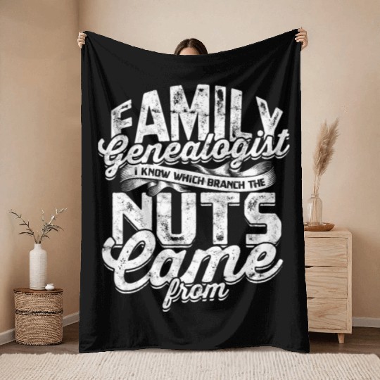 Genealogy Family Historian Ancestry Genealogist Throw Blankets