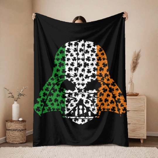 Darth Vader Saint Patricks Day Throw Blankets