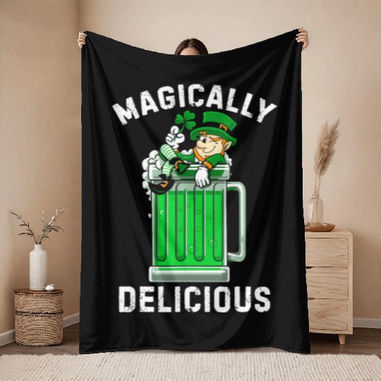 Magically Delicious idea St Patricks Day Drinking Throw Blankets