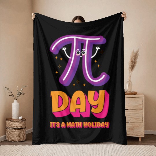 Pi Day Math Holiday Pi Symbol Number Throw Blankets