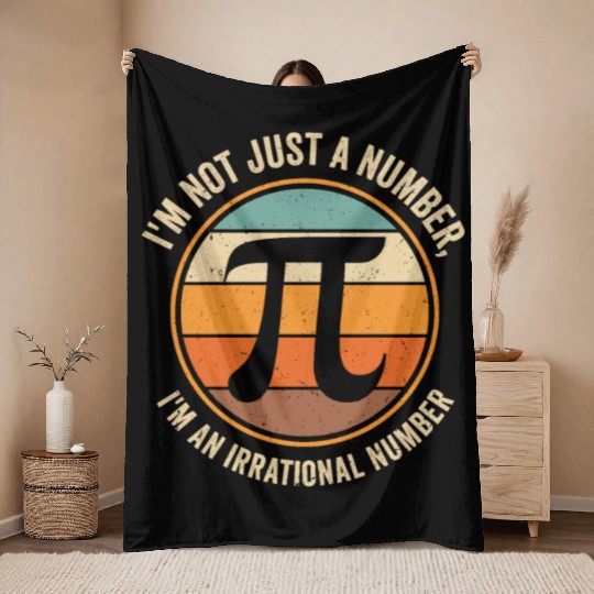 Pi Day Retro Mathematics Pi Symbol Math Number Throw Blankets