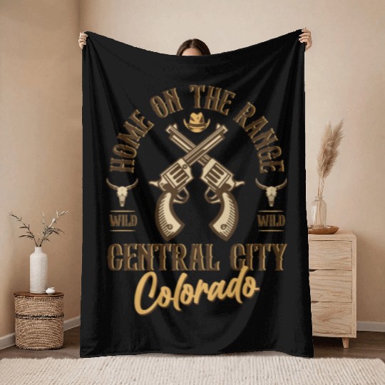 Central City Colorado wild west town Throw Blankets