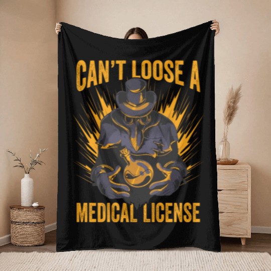 Plague Doctor Plague Doctor Mask Medicines Throw Blankets