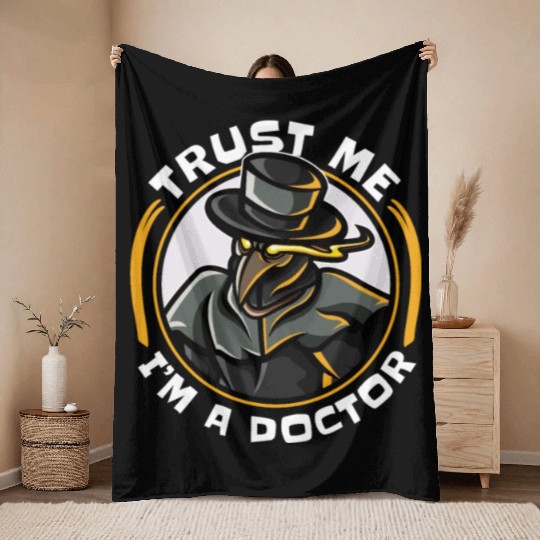 Plague Doctor Plague Doctor Mask Medicines Throw Blankets
