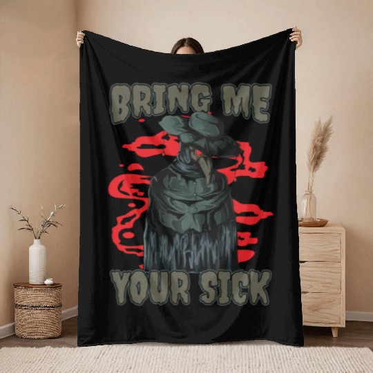 Plague Doctor Plague Doctor Mask Medicines Throw Blankets