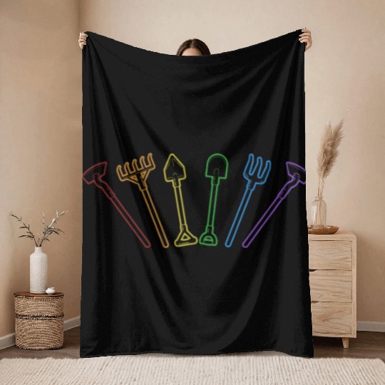 Farmer LGBT Rainbow Agribusiness Agriculture Throw Blankets