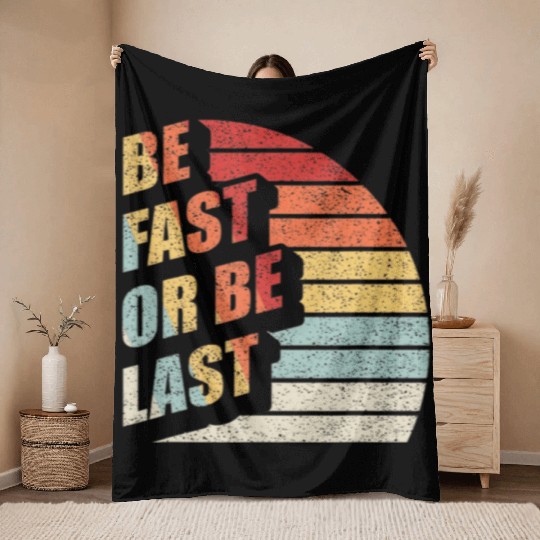 Fast Car Quote Drag Racing Gift Vintage Retro Rac Throw Blankets