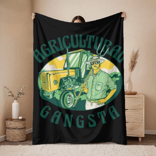 Agriculture Gangsta Gardening Farmer Planting Throw Blankets