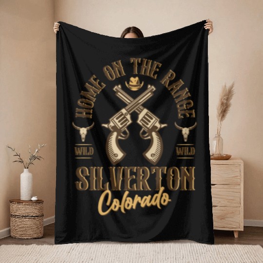 Silverton Colorado wild west town Throw Blankets