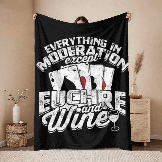 Card Game Games Playing Card Poker Euchre Throw Blankets