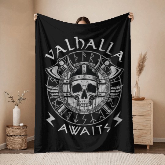 Valhalla awaits Throw Blankets