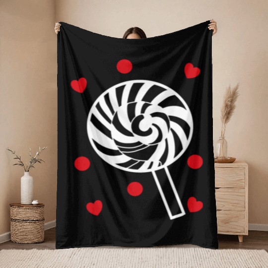 cute candy sweet lollipop lover Throw Blankets