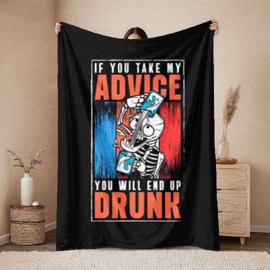 Alcohol Drunkards Fun Pub Throw Blankets
