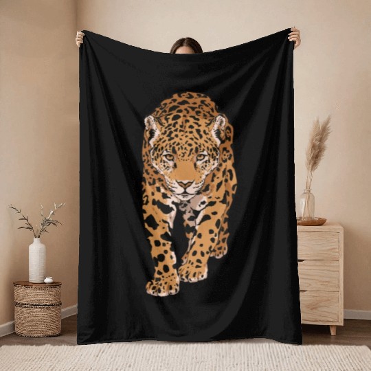 Brazilian Jaguar Throw Blankets