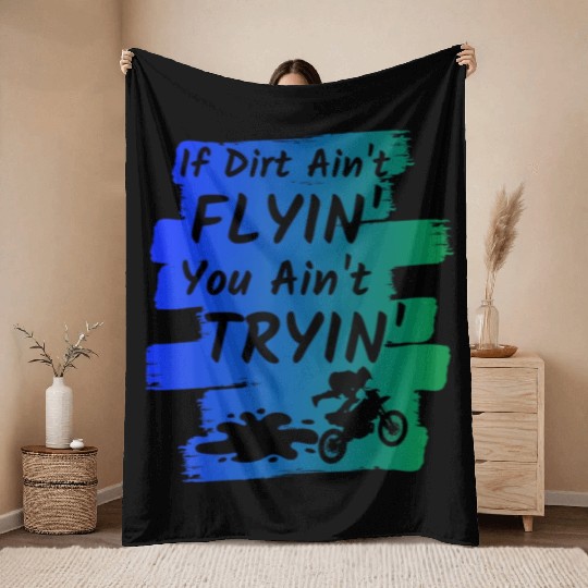 Funny Dirt Bike Gift Supercross Motocross Riders Throw Blankets