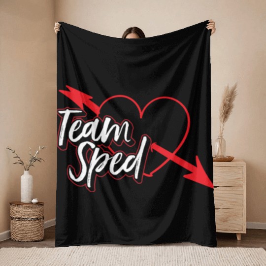 Team Sped Teacher Awareness Special Education Throw Blankets