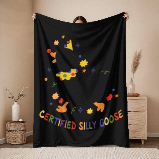 Certified Silly Goose Lover Farmer Throw Blankets