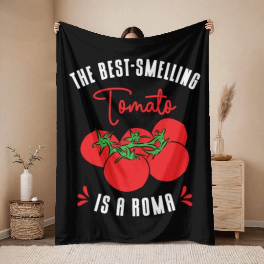 Tomato Gardening Lover Funny Gardener Throw Blankets