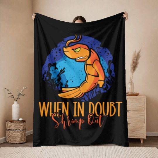 When In Doubt Shrimp Out Bjj Jiu Jitsu Pun Throw Blankets