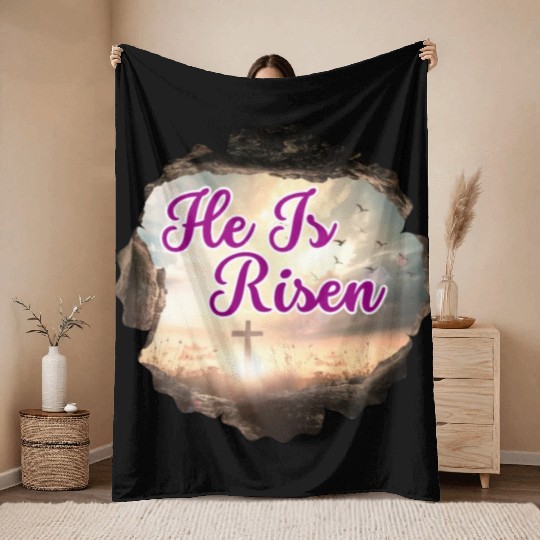 He Is Risen! Throw Blankets