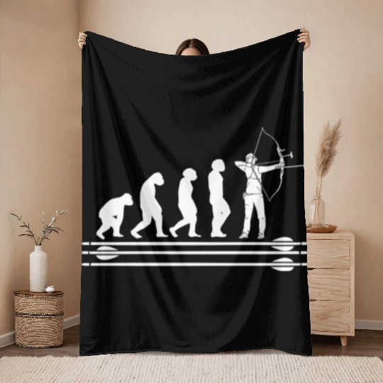 Archer Arrow and bow sports Evolution Archery Throw Blankets