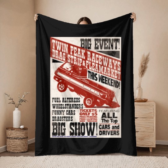 vintage, hot, rod, Classic, Racing, auto, automot Throw Blankets