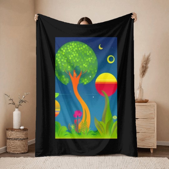 Trippy Visual Dream Creative Different Art Modern Throw Blankets