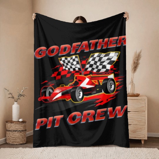 Godfather Pit Crew Race Car Birthday Party Racing Throw Blankets
