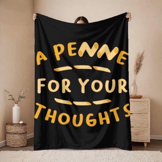 A Penne For Your Thought Italian Italy Flag Pasta Throw Blankets