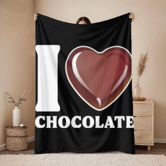 I Love Chocolate Throw Blankets