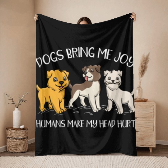 Dog Owner Dog Lover Dog Breeder Paw Love Puppy Throw Blankets