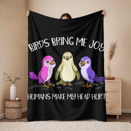 Bird Owner Bird Lover Ornithology Birdwatching Throw Blankets
