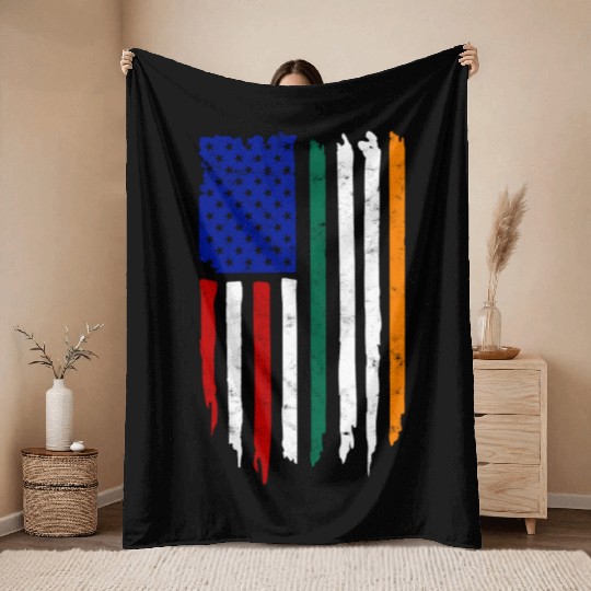 US Immigrant Indigenous USA Immigrants america Throw Blankets