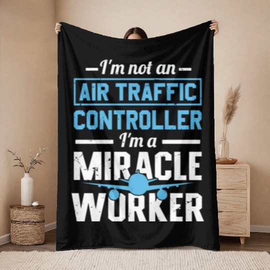 Air Traffic Controller ATC Flight Control Aircraft Throw Blankets