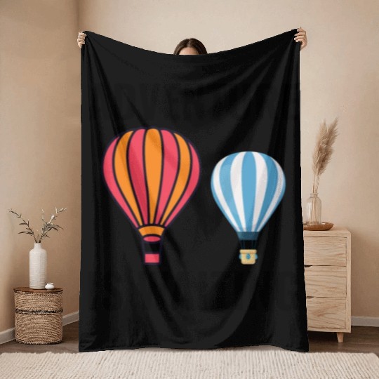 Hot Air Ballooning Hopper Balloon Ride Balloonist Throw Blankets