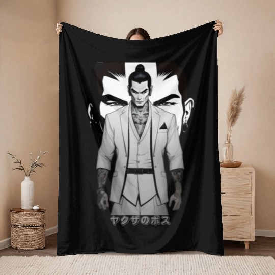 Yakuza Boss A Mafia Gangster From Japan Full of Ta Throw Blankets
