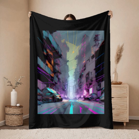 Modern Gothic AI PRINT Throw Blankets