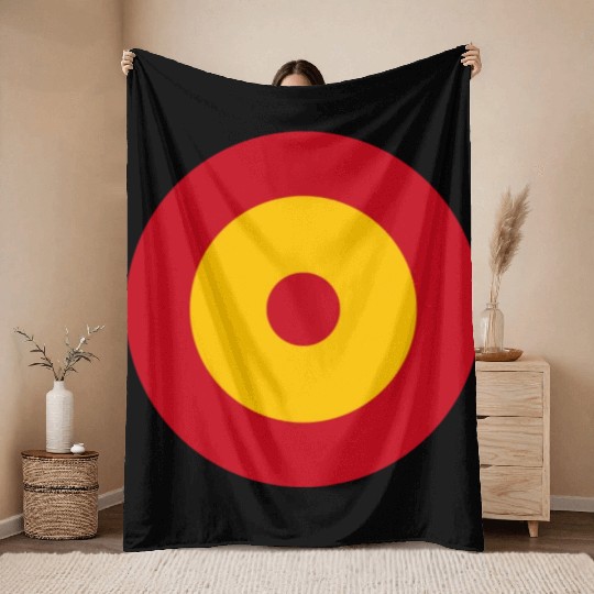 Spanish Air Force Current Emblem Throw Blankets
